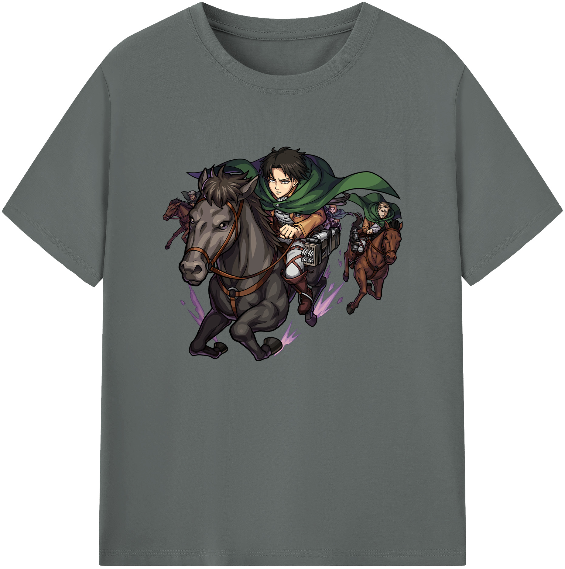 （画像用） 進撃の巨人 リヴァイ·アッカーマン Attack on Titan Levi Ackerman 綿100％ メンズ半袖Tシャツ｜肌触りやわらか＆通気性